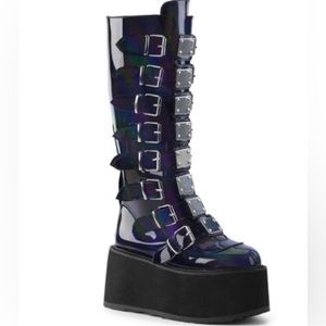 Demonia Black Hologram Boots